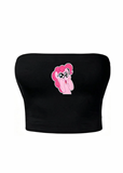 Pink Pony Siyah Straplez Crop