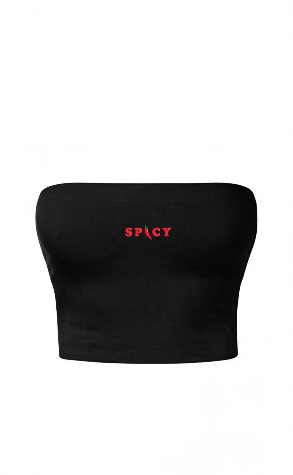 Spicy Vibes Siyah Straplez Crop