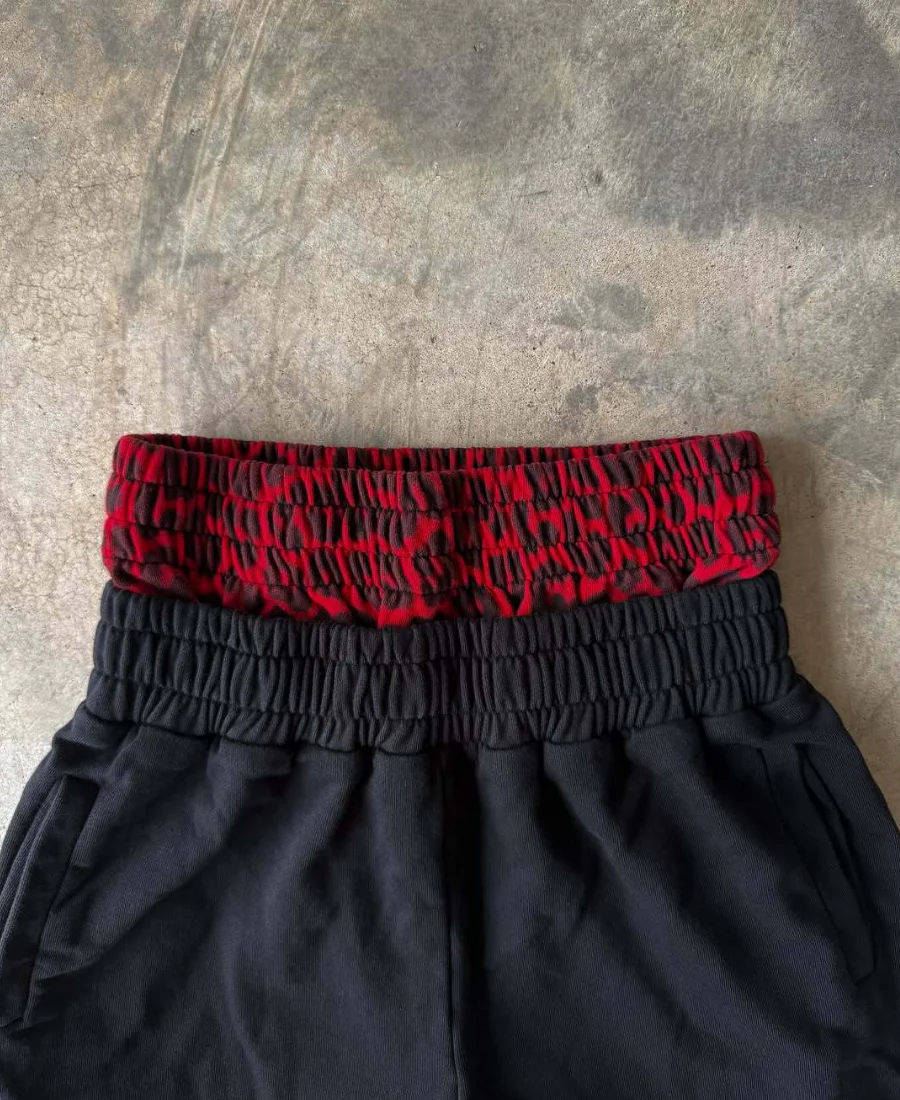 Leopar Desenli Yırtık Detaylı Baggy Eşofman Altı