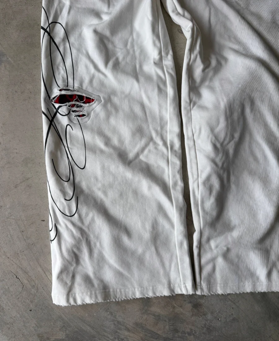 Leopar Desenli Yırtık Detaylı Baggy Eşofman Altı