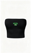 Brasil Spirit Siyah Straplez Crop
