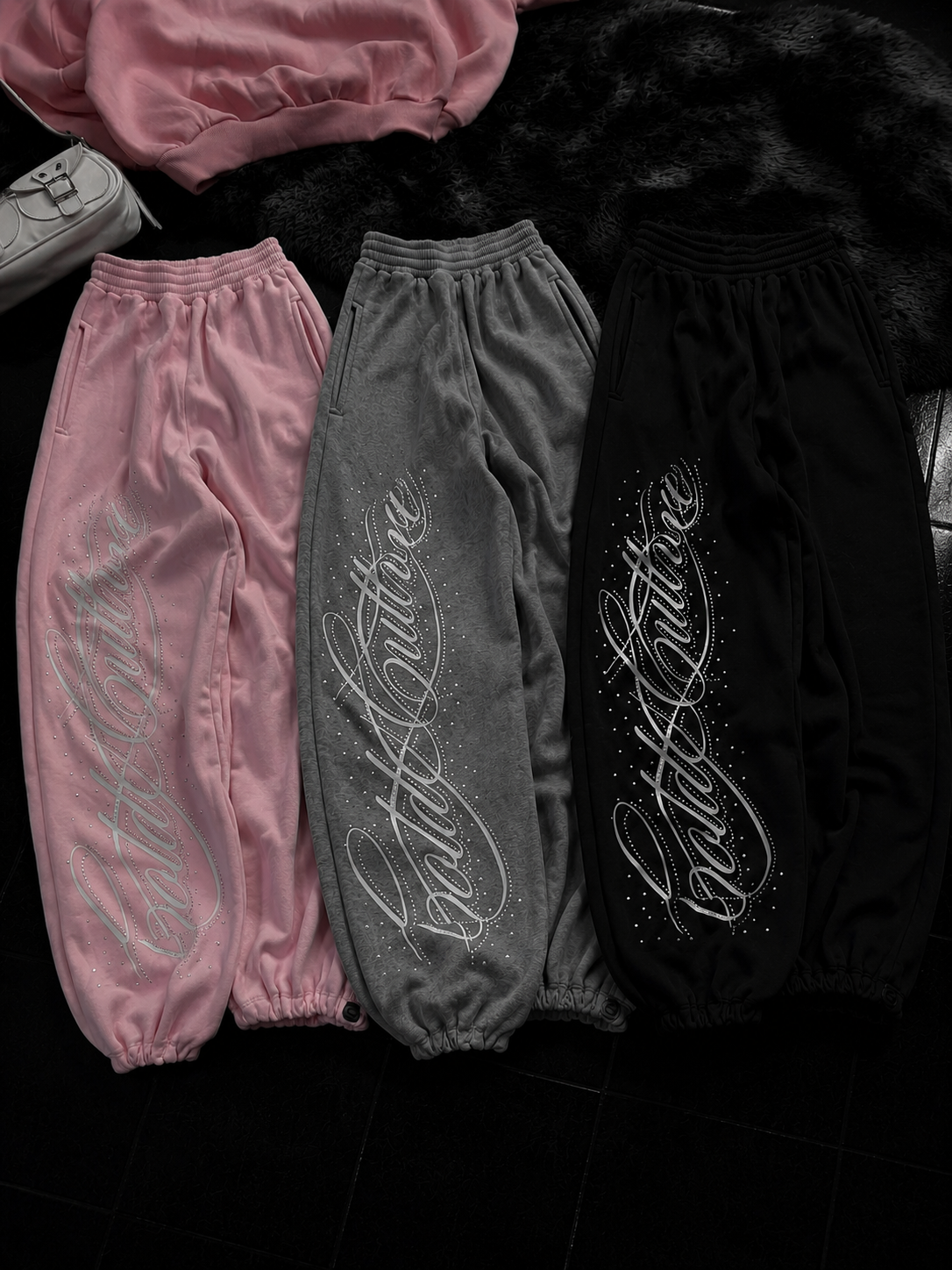 Angel Taşlı Baggy Unisex Eşofman Altı