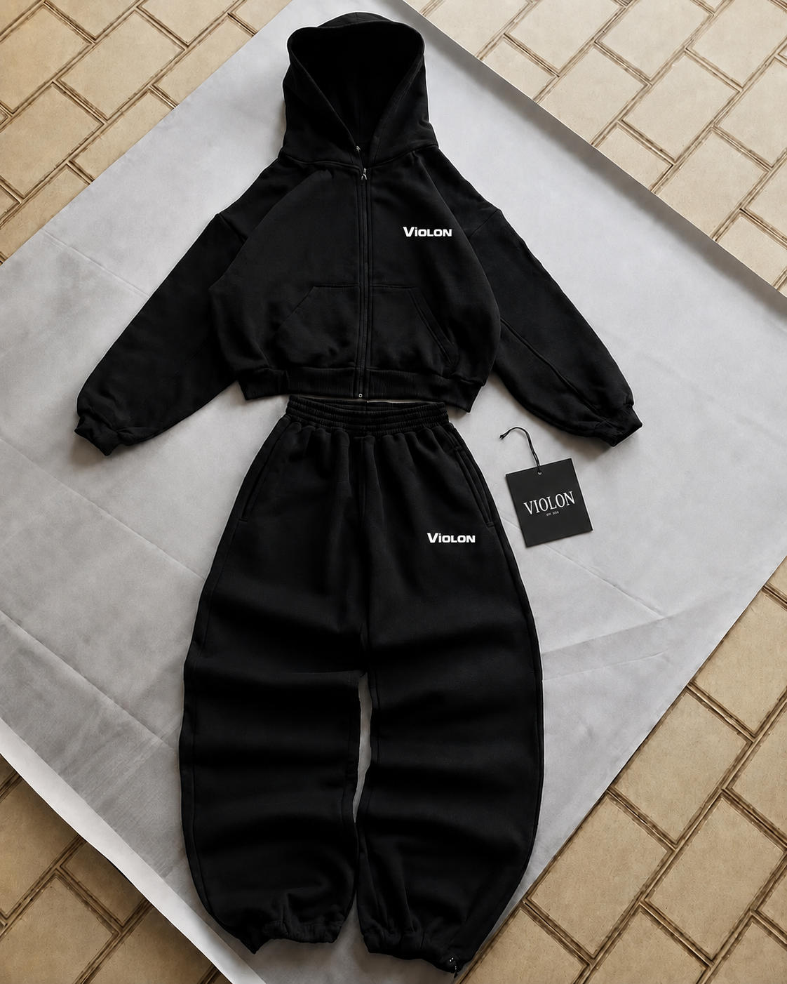 Violon Premium Detaylı Baggy Unisex Eşofman Takımı