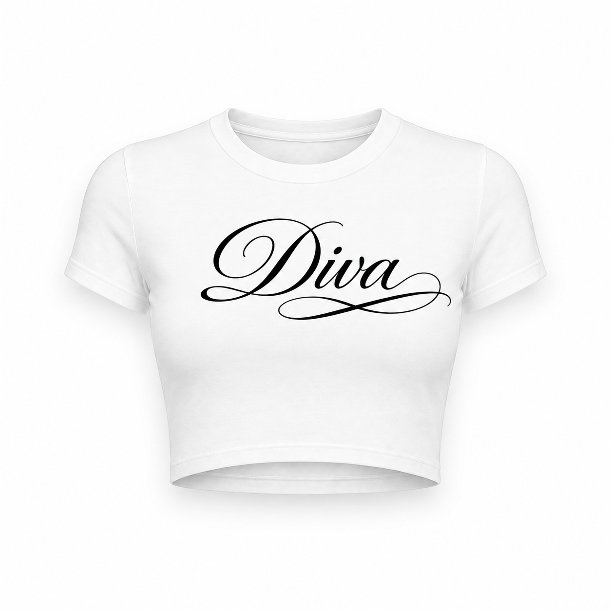 Diva Yazı Baskılı Crop