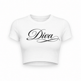 Diva Yazı Baskılı Crop