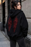 Siyah Red Wings Transparan Sırt Baskılı Y2K Unisex Hırka