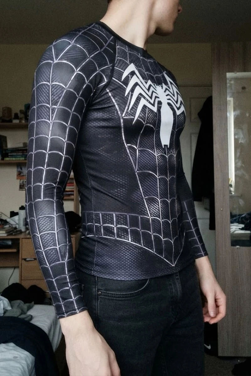 Siyah Spider Man Unisex Uzun Kollu T-Shirt