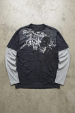 Antrasit Skull Motifli Beyaz Unisex Sweatshirt