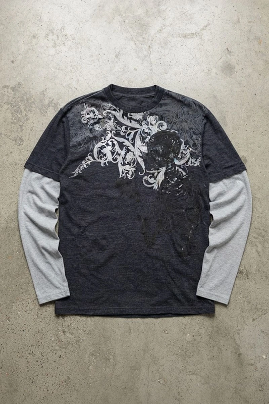 Antrasit Skull Motifli Beyaz Unisex Sweatshirt