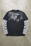 Antrasit Skull Motifli Beyaz Unisex Sweatshirt