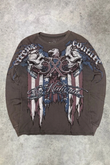 Kahverengi Xtreme Couture Eagle USA Unisex Sweatshirt