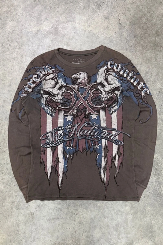 Kahverengi Xtreme Couture Eagle USA Unisex Sweatshirt
