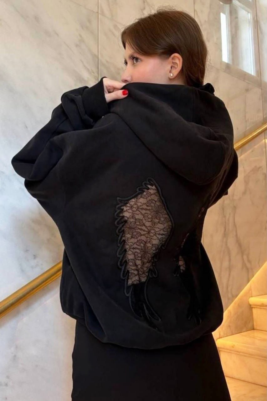 WING SIRT DANTEL KANAT DETAYLI SWEATSHIRT