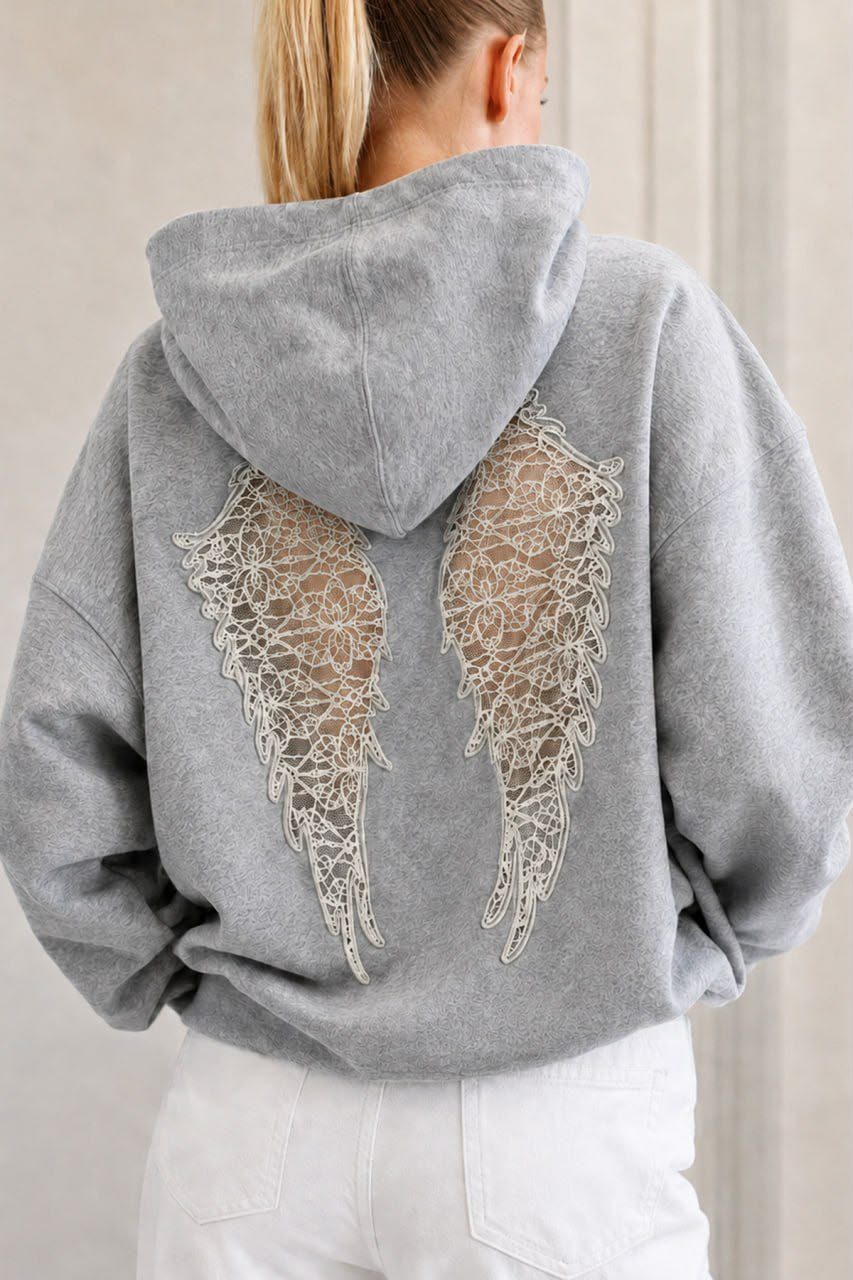 WING SIRT DANTEL KANAT DETAYLI SWEATSHIRT