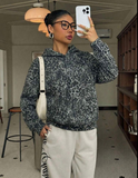 Leopard Oversize Kapüşonlu Premium Sweatshirt