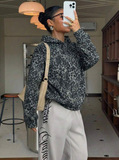 Leopard Oversize Kapüşonlu Premium Sweatshirt