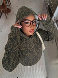 Leopard Oversize Kapüşonlu Premium Sweatshirt