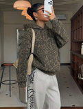 Leopard Oversize Kapüşonlu Premium Sweatshirt