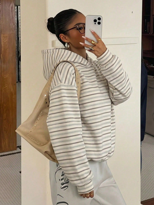 Classic Stripe Premium Kapüşonlu Hoodie