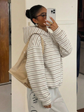Classic Stripe Premium Kapüşonlu Hoodie