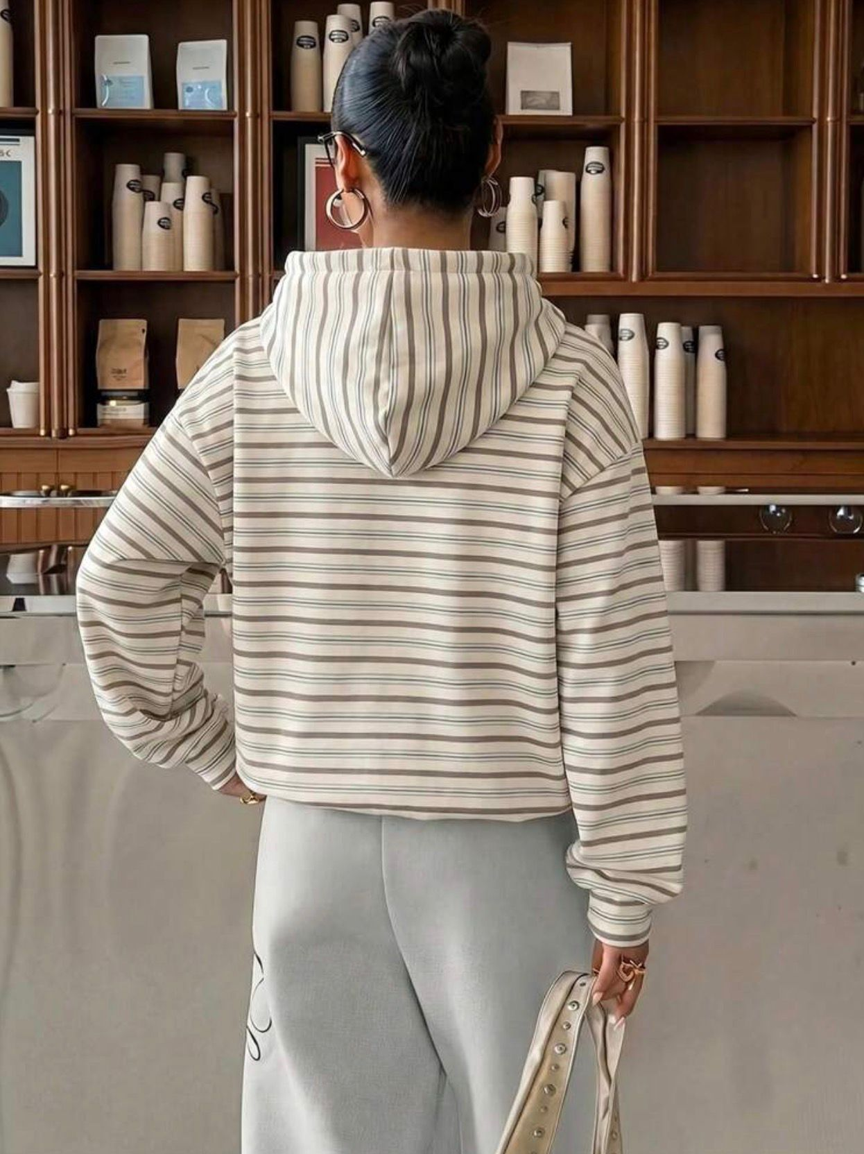 Classic Stripe Premium Kapüşonlu Hoodie