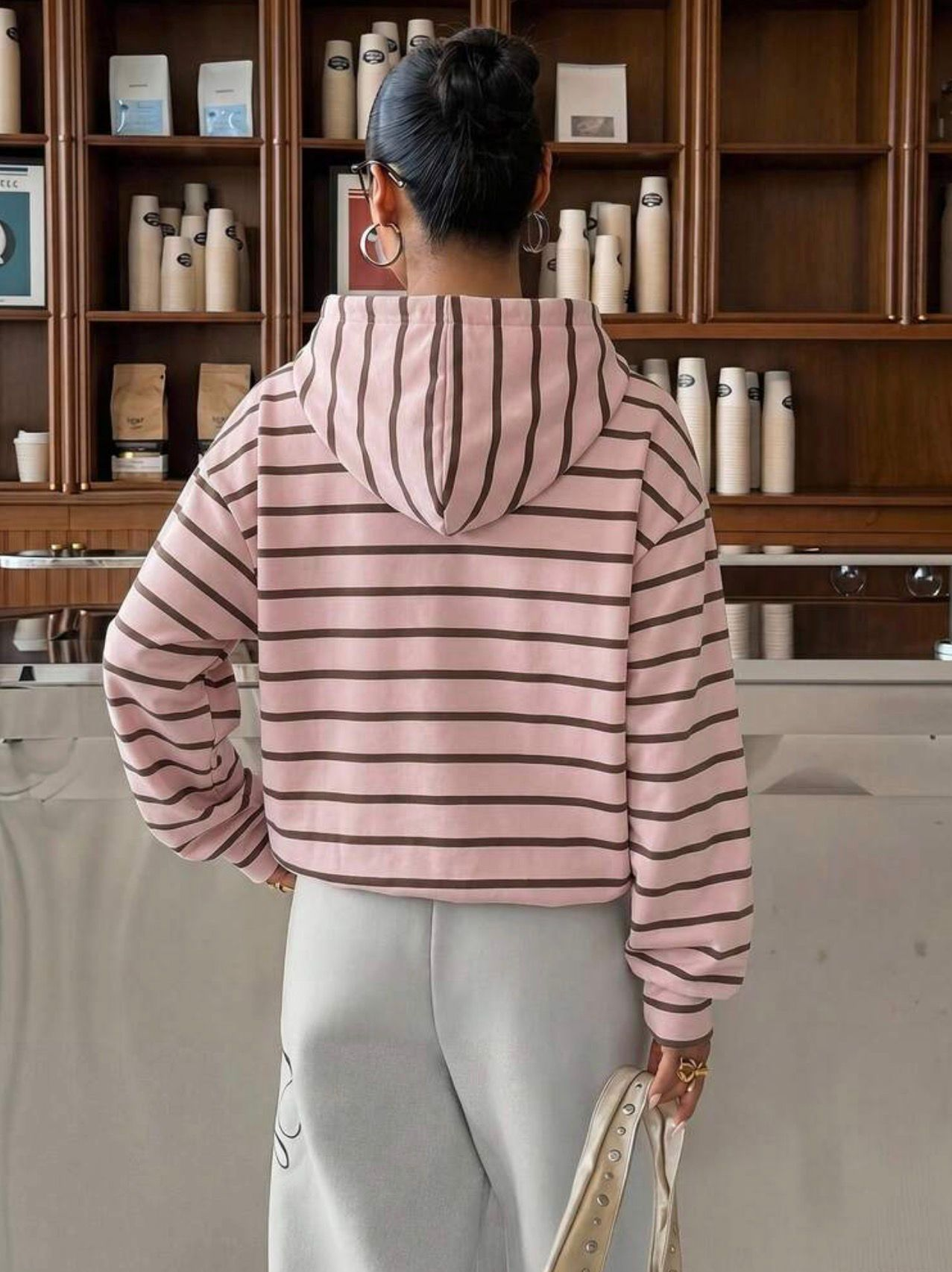 Classic Stripe Premium Kapüşonlu Hoodie