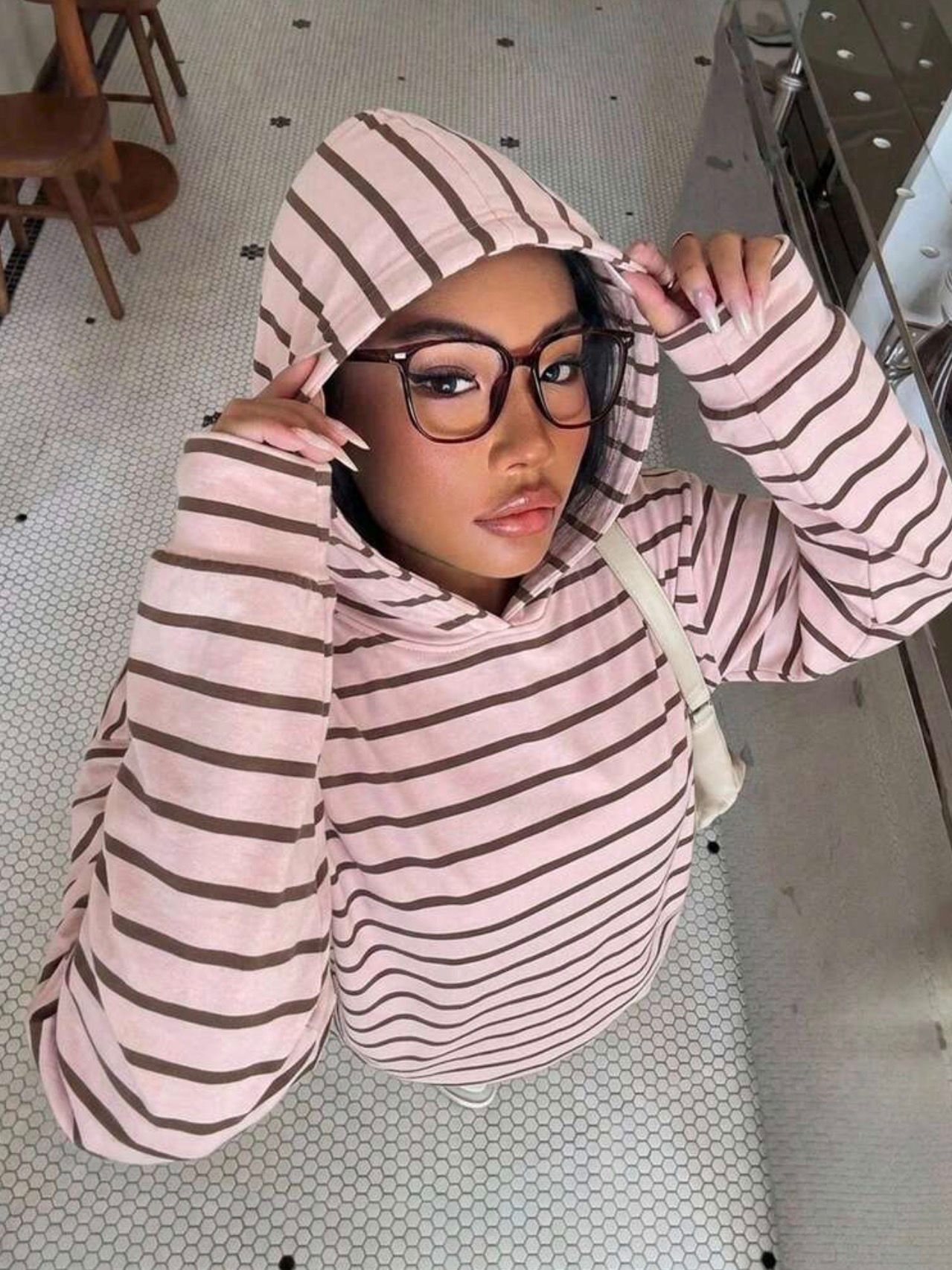Classic Stripe Premium Kapüşonlu Hoodie