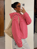 Classic Stripe Premium Kapüşonlu Hoodie