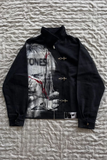 Siyah Deftones Entombed Kancalı Gabardin Grunge Gotik Y2K Unisex Ceket