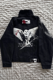 Siyah Deftones Entombed Kancalı Gabardin Grunge Gotik Y2K Unisex Ceket