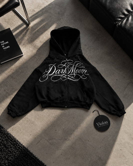 Dark Moon Crystal Zip Hoodie