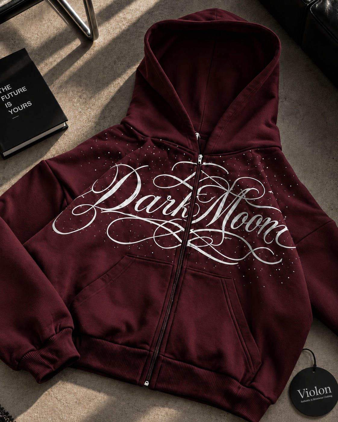Dark Moon Crystal Zip Hoodie