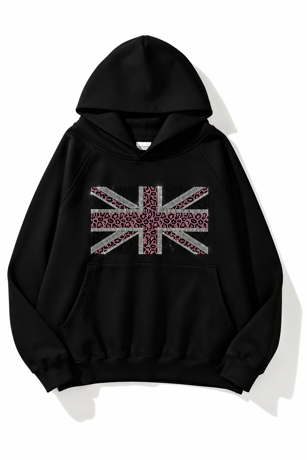 Leopard Taş Baskılı Oversize Hoodie