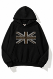 Leopard Taş Baskılı Oversize Hoodie