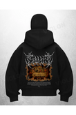Gothic Crisis Baskılı Siyah Samuray Kar Maske Sweatshirt Hırka