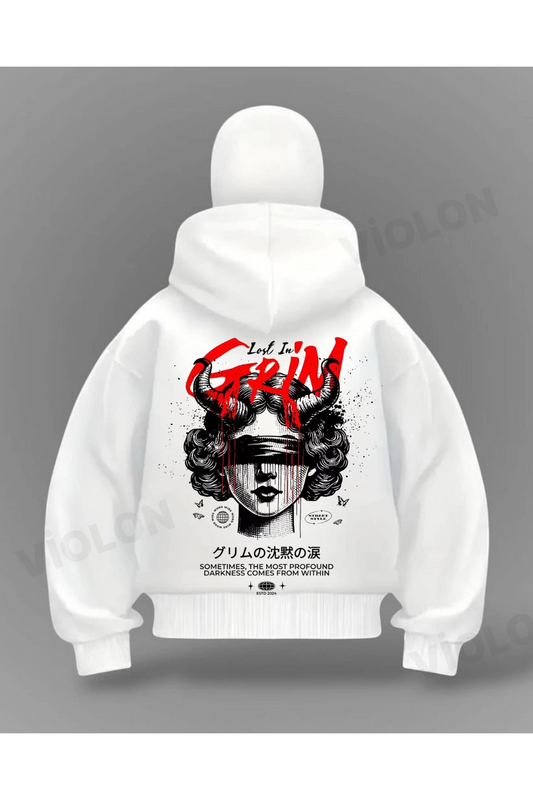 Grin Detail Full Mask Oversize Hırka