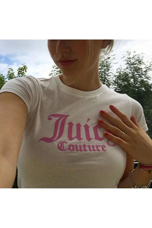 Kadın Juicy Couture Yazılı Beyaz Crop