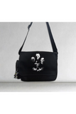 Halloween Bad Faces Baskılı Unisex Siyah Postacı Çantası