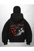 Hell Heaven Baskılı Siyah Samuray Kar Maske Sweatshirt Hırka