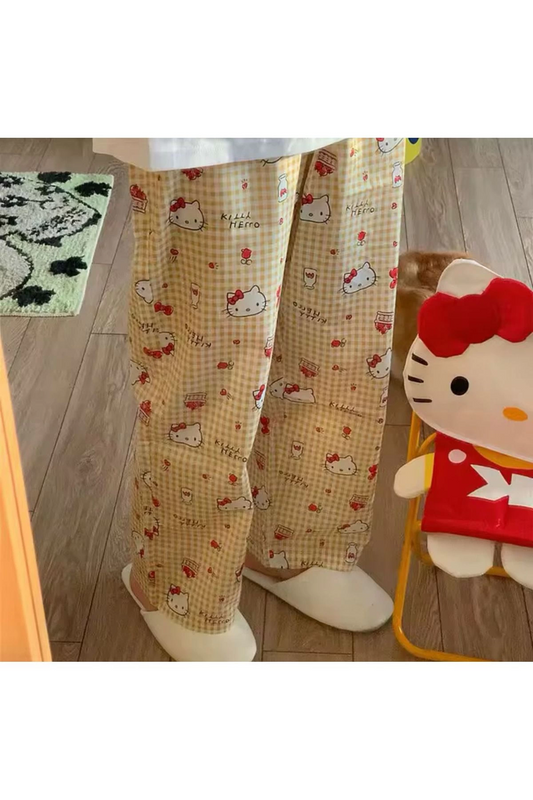 Sarı Hello Kitty Detail Unisex Pijama