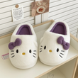 Hello Kitty Mor Yumuşak Tüylü Peluş Panduf Terlik