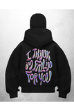 I Think Baskılı Siyah Samuray Kar Maske Sweatshirt Hırka