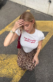 Kemer Boy  İ'm literally just a girl Baskılı Beyaz Crop