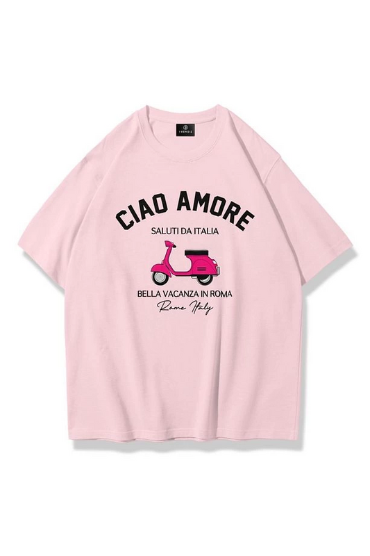 Kadın Ciao Amore Tshirt Pembe