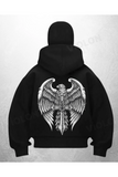 Kartal Türk Baskılı Siyah Samuray Kar Maske Sweatshirt Hırka