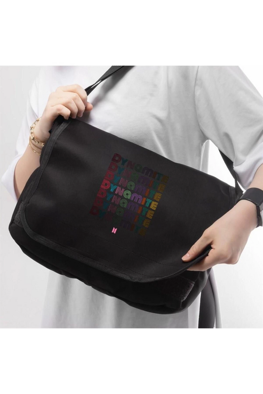 Kpop Serisi BTS Dynamite Baskılı Unisex Siyah Postacı Çantası