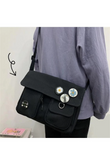 LAGOM MODA Harajuku Unisex Cepli Unisex Siyah Postacı Çantası