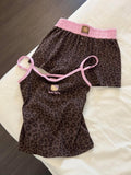 Leopar Kiss Kahverengi Hello Kitty Alt Üst Takım