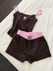 Leopar Kiss Kahverengi Hello Kitty Alt Üst Takım