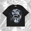 Loyality Baskılı Siyah Renk Oversize T-Shirt